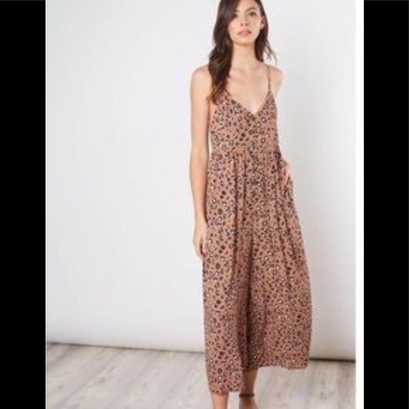 Mustard Seed Leopard Print Jumpsuit - Picture 2 of 4